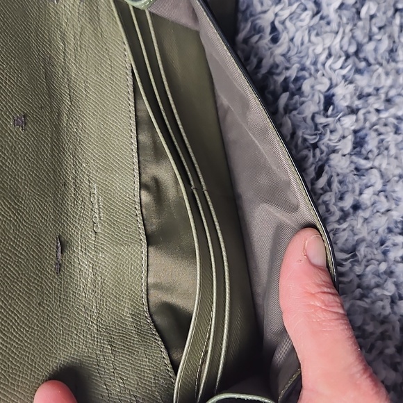 Coach Olive Green Leather Satchel With Wallet 2 For One - Picture 13 of 16